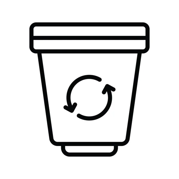 Mülleimer Umreißen Icon Design Illustration Hauswirtschaftssymbol Auf Weißem Hintergrund Eps — Stockvektor