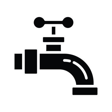 Tap vektörü katı Simge Tasarımı çizimi. Beyaz arkaplan EPS 10 Dosyasında Temizlik Sembolü