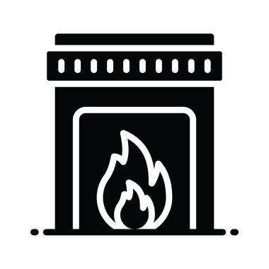 Fırın vektörü katı Simge Tasarımı çizimi. Beyaz arkaplan EPS 10 Dosyasında Temizlik Sembolü