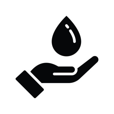 Katı Simge Tasarımı çizimini düşürür. Beyaz arkaplan EPS 10 Dosyasında Temizlik Sembolü