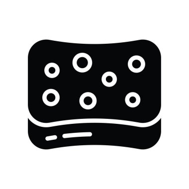 Banyo süngeri katı simge tasarımı çizimi. Beyaz arkaplan EPS 10 Dosyasında Temizlik Sembolü