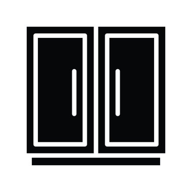 Gardırop vektörü Simge Tasarımı çizimi. Beyaz arkaplan EPS 10 Dosyasında Temizlik Sembolü