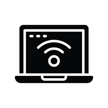 İnternet Bağlantısı vektörü katı Simge Tasarımı çizimi. Beyaz arkaplan EPS 10 Dosyasında Temizlik Sembolü