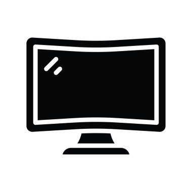 Esnek Lcd vektörü katı Simge Tasarımı çizimi. Beyaz arkaplan EPS 10 Dosyasında Temizlik Sembolü