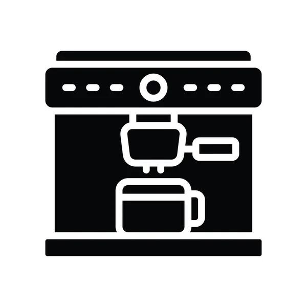 Cafetera Vector Sólido Icono Diseño Ilustración Símbolo Limpieza Sobre Fondo — Archivo Imágenes Vectoriales