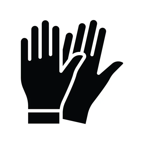 Glove Διάνυσμα Στερεά Εικόνα Σχεδιασμός Εικονογράφηση Σύμβολο Καθαριότητας Λευκό Φόντο — Διανυσματικό Αρχείο