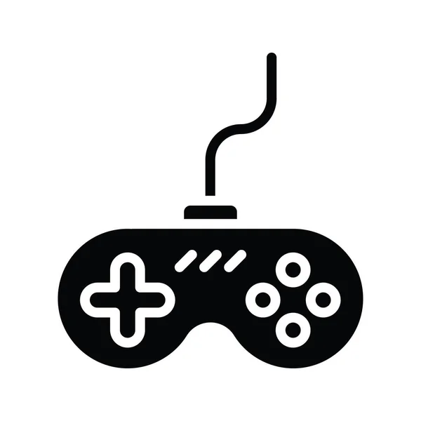 Gamepad Vetor Sólido Icon Design Ilustração Símbolo Limpeza Fundo Branco — Vetor de Stock