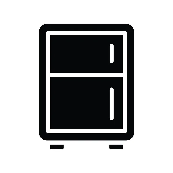 Вектор Холодильника Твердая Иконка Дизайн Иллюстрации Домоводство Белом Фоне Eps — стоковый вектор