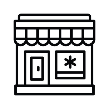 Eczane vektörü, Simge Tasarımı çizimi. Beyaz arkaplan EPS 10 Dosyasında Tıbbi Sembol