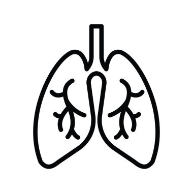 Ciğerleri Simge Tasarımı çizimi. Beyaz arkaplan EPS 10 Dosyasında Tıbbi Sembol