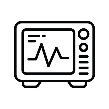 Ecg Machine vektör anahatları Simge Tasarım çizimi. Beyaz arkaplan EPS 10 Dosyasında Tıbbi Sembol