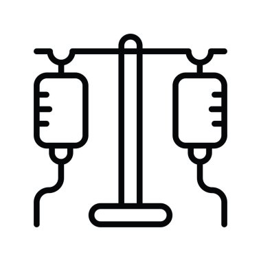 Drip Stand vektör taslağı Simge Tasarımı illüstrasyonu. Beyaz arkaplan EPS 10 Dosyasında Tıbbi Sembol