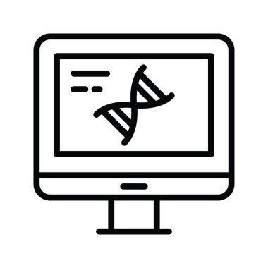 DNA vektör taslağı Simge Tasarımı çizimi. Beyaz arkaplan EPS 10 Dosyasında Tıbbi Sembol