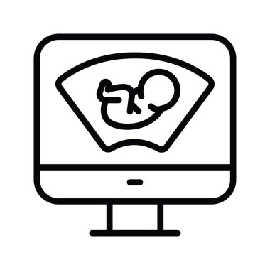 Ultrason vektör taslağı Simge Tasarımı çizimi. Beyaz arkaplan EPS 10 Dosyasında Tıbbi Sembol