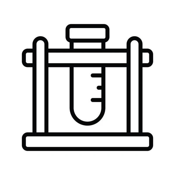 Випробувальна Трубка Векторний Контур Ілюстрація Піктограми Дизайну Медичний Символ Білому — стоковий вектор