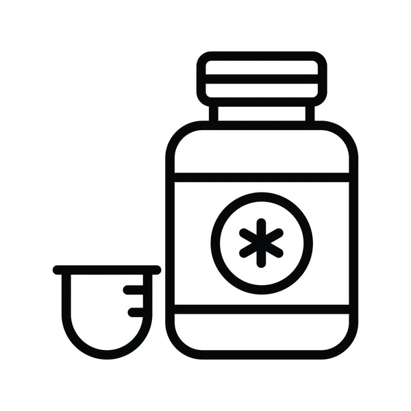 Σιρόπι Διανυσματικό Περίγραμμα Εικονίδιο Σχεδιασμός Εικόνα Ιατρικό Σύμβολο Λευκό Φόντο — Διανυσματικό Αρχείο