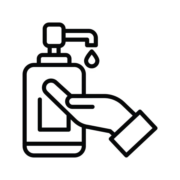 Soap Dispenser Vector Outline Icon Design Illustration Medical Symbol White — Stock Vector