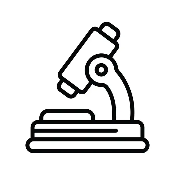 Мікроскоп Векторний Контур Ілюстрація Дизайну Піктограм Медичний Символ Білому Фоні — стоковий вектор