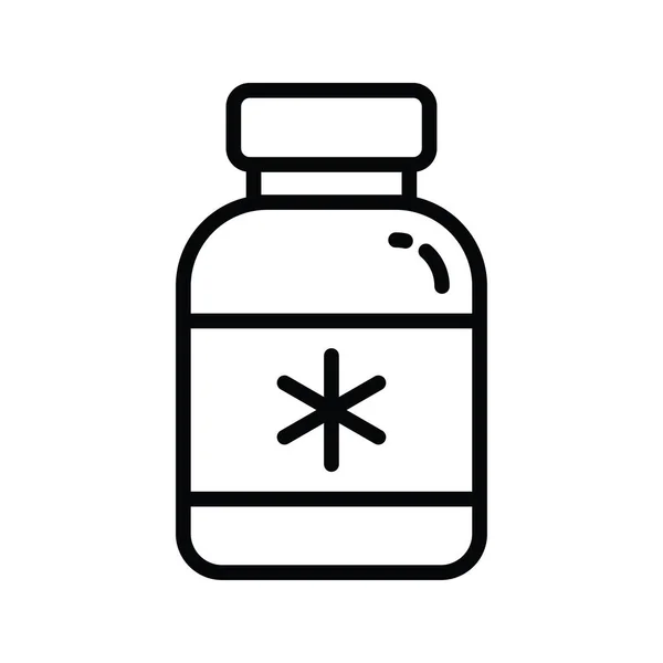 Ιατρική Jar Διάνυσμα Περίγραμμα Εικονίδιο Σχεδιασμός Εικονογράφηση Ιατρικό Σύμβολο Λευκό — Διανυσματικό Αρχείο