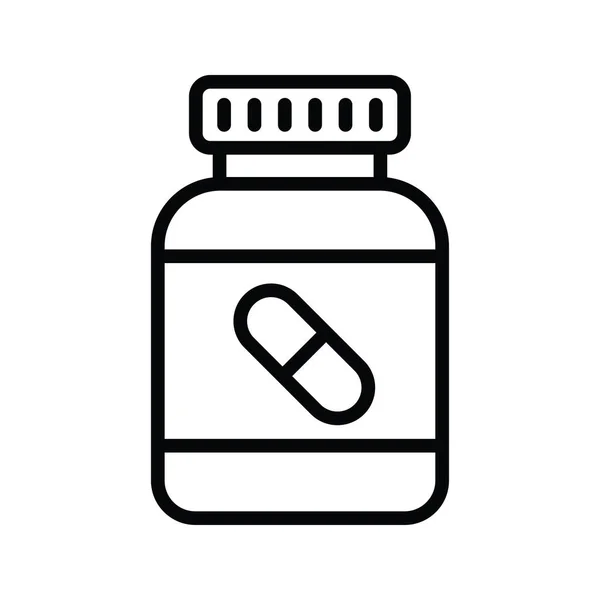 Medicine Jar Vektorový Obrys Icon Design Ilustrace Lékařský Symbol Bílém — Stockový vektor