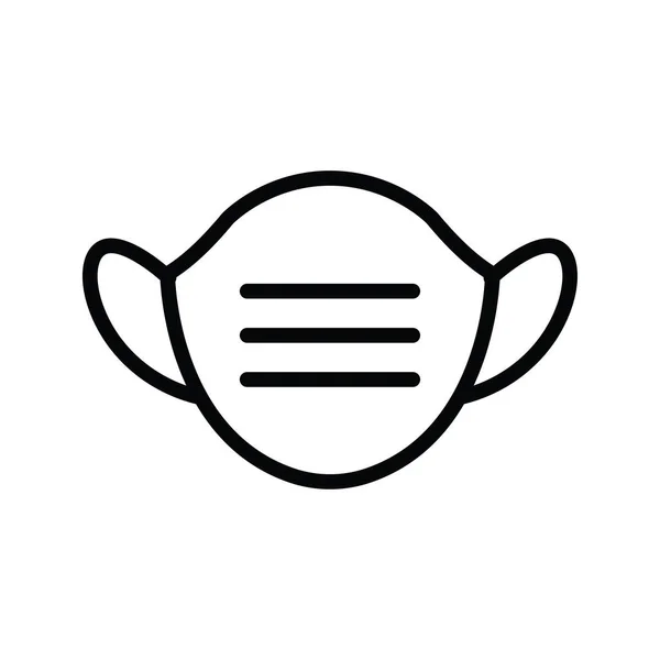 Maska Vektorový Obrys Icon Design Ilustrace Lékařský Symbol Bílém Pozadí — Stockový vektor