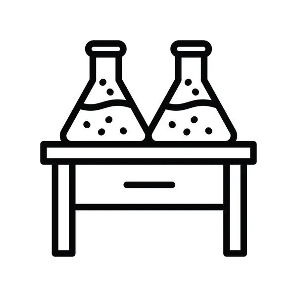 Lab Table Schema Vettoriale Icona Design Illustrazione Simbolo Medico Sfondo — Vettoriale Stock