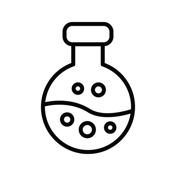 Flask Vector Outline Icona Illustrazione Design Simbolo Medico Sfondo Bianco — Vettoriale Stock