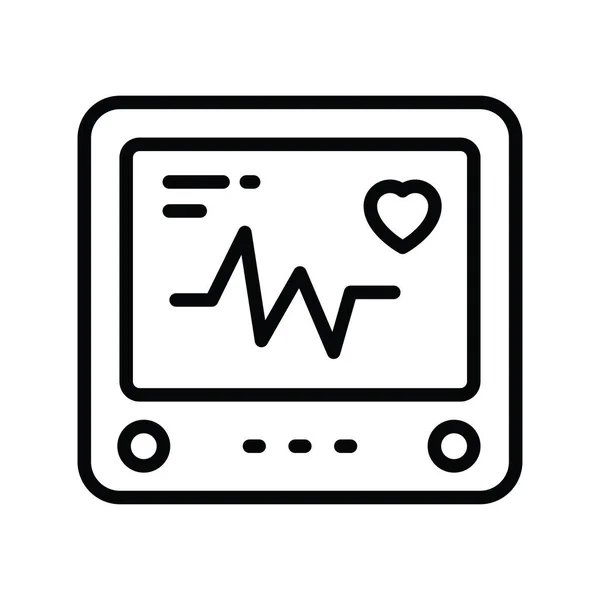 stock vector Electrocardiogram vector outline Icon Design illustration. Medical Symbol on White background EPS 10 File