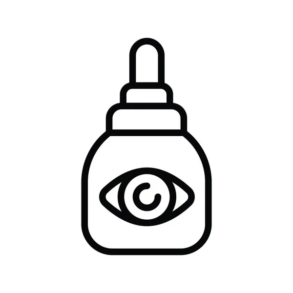 Дроппер Пляшка Векторний Контур Ілюстрація Дизайну Піктограм Медичний Символ Білому — стоковий вектор