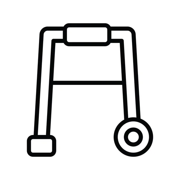 Walker Векторний Контур Ілюстрації Піктограм Дизайну Медичний Символ Білому Фоні — стоковий вектор