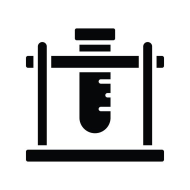 Test tüpü vektörü katı Simge Tasarımı çizimi. Beyaz arkaplan EPS 10 Dosyasında Tıbbi Sembol