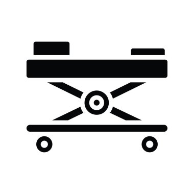 Sedye vektörü katı Simge Tasarımı çizimi. Beyaz arkaplan EPS 10 Dosyasında Tıbbi Sembol