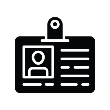 Hasta kartı vektörü katı simge tasarımı çizimi. Beyaz arkaplan EPS 10 Dosyasında Tıbbi Sembol