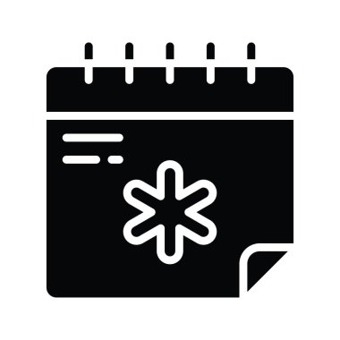 Tıbbi Takvim Vektörü Katı Simge Tasarımı çizimi. Beyaz arkaplan EPS 10 Dosyasında Tıbbi Sembol