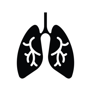 Akciğerler katı Simge Tasarımı çizimi. Beyaz arkaplan EPS 10 Dosyasında Tıbbi Sembol