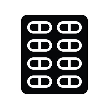 Uyuşturucu vektörü katı Simge Tasarımı çizimi. Beyaz arkaplan EPS 10 Dosyasında Tıbbi Sembol