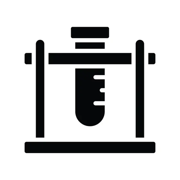 Випробувальна Трубка Вектор Твердої Іконки Дизайн Ілюстрації Медичний Символ Білому — стоковий вектор