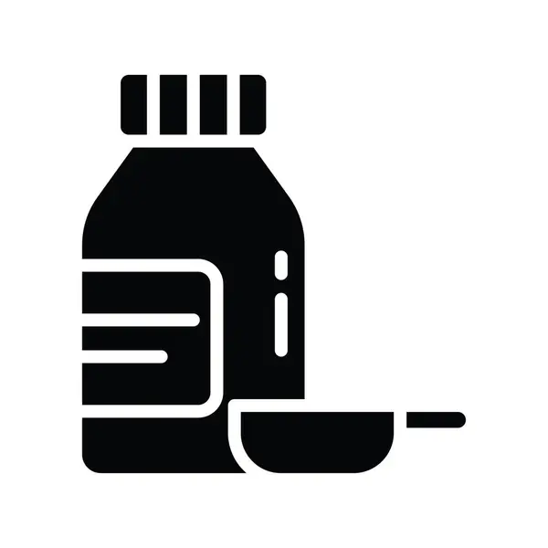 Wektor Syropu Solidna Ikona Projekt Ilustracja Symbol Medyczny Białym Tle — Wektor stockowy