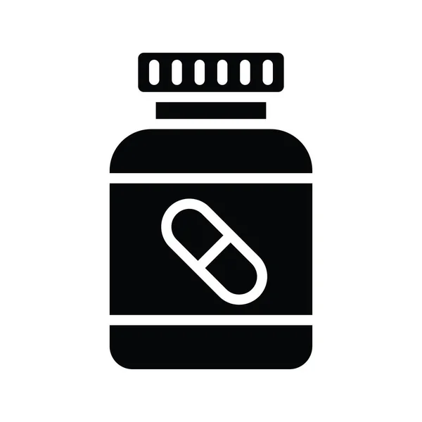 Ιατρική Jar Διάνυσμα Στερεά Εικονίδιο Σχεδιασμός Εικονογράφηση Ιατρικό Σύμβολο Λευκό — Διανυσματικό Αρχείο