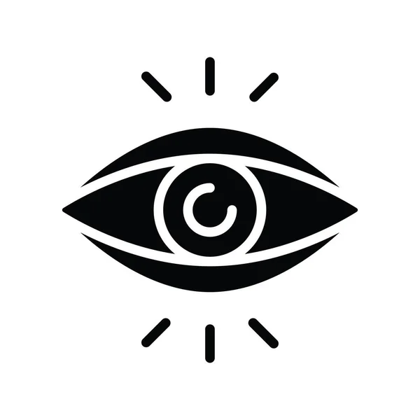 Human Eye Vector Solid Icon Design Illustration Inglês Símbolo Médico —  Vetores de Stock