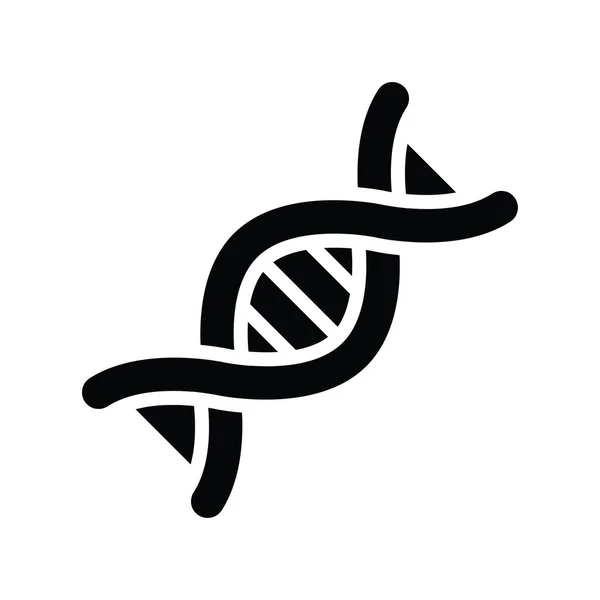 Днк Спіраль Вектор Твердої Ікони Дизайн Ілюстрація Медичний Символ Білому — стоковий вектор
