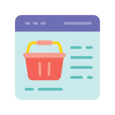 Alışveriş sitesi vektörü Düz Simge Tasarım illüstrasyonu. Beyaz arkaplan EPS 10 Dosyasında Ürün Yönetimi Sembolü