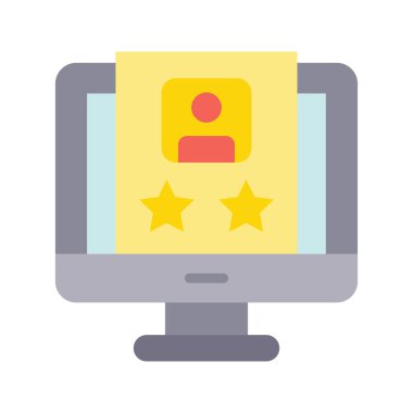 Profil Gözden Geçirme Vektörü Düz Simge Tasarım illüstrasyonu. Beyaz arkaplan EPS 10 Dosyasında Ürün Yönetimi Sembolü