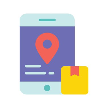 Konum vektörü Düz Simge Tasarım illüstrasyonu. Beyaz arkaplan EPS 10 Dosyasında Ürün Yönetimi Sembolü