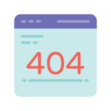 Hata 404 vektör Düz Simge Tasarım Çizimi. Beyaz arkaplan EPS 10 Dosyasında Ürün Yönetimi Sembolü