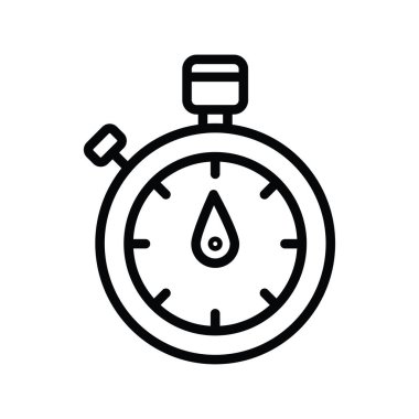 Stopwatch vektör anahatları Simge Tasarım illüstrasyonu. Beyaz arkaplan EPS 10 Dosyasında Ürün Yönetimi Sembolü