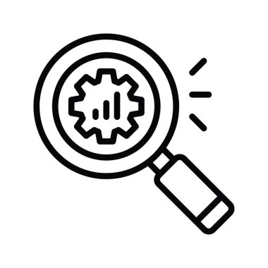 En İyimser Arama vektörü ana hatları Simge Tasarımı illüstrasyonu. Beyaz arkaplan EPS 10 Dosyasında Ürün Yönetimi Sembolü