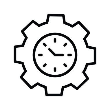 Üretkenlik vektörü ana hatları Simge Tasarım illüstrasyonu. Beyaz arkaplan EPS 10 Dosyasında Ürün Yönetimi Sembolü
