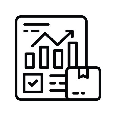 Ürün Analizi Vektör Tasarım Çizimi. Beyaz arkaplan EPS 10 Dosyasında Ürün Yönetimi Sembolü