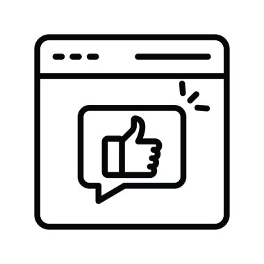 Pozitif geribildirim vektör taslağı Simge Tasarımı çizimi. Beyaz arkaplan EPS 10 Dosyasında Ürün Yönetimi Sembolü